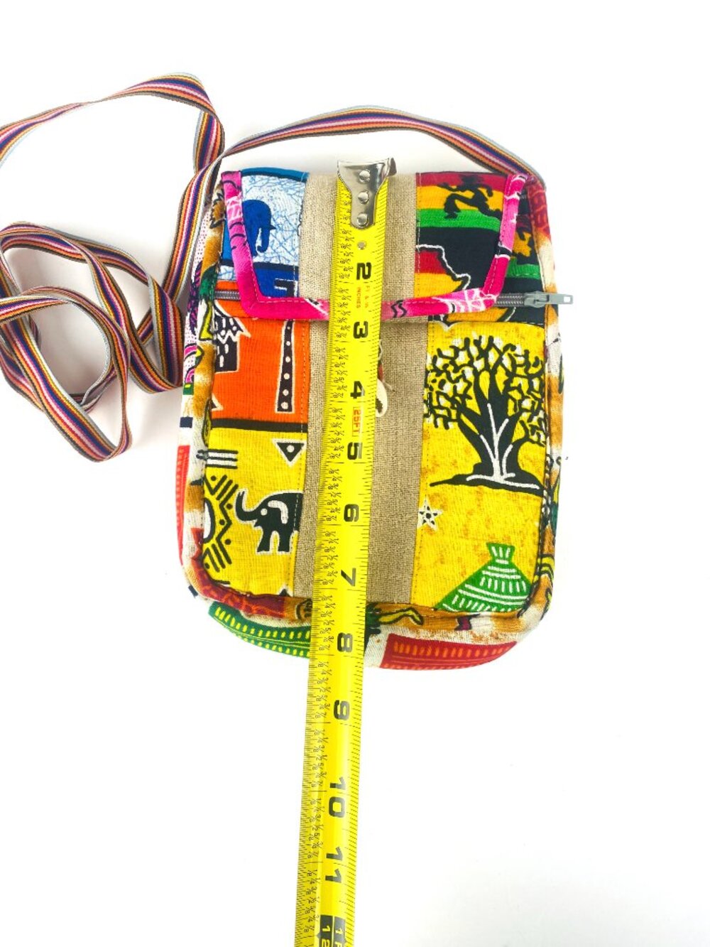 Handmade African Safari Print Patchwork Crossbody - Picture 9 of 11